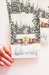 Papier - Pohľadnica "Hello winter" - 14305673_