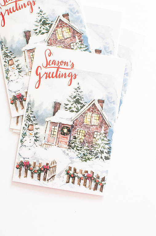Papier - Pohľadnica "Season´s Greetings" - 14305595_