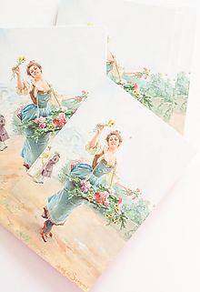 Papier - Pohľadnica "The Flower seller" - 14307003_