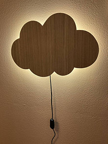 Svietidlá a sviečky - drevená lampa obláčik (40x25 - Biela) - 14307117_