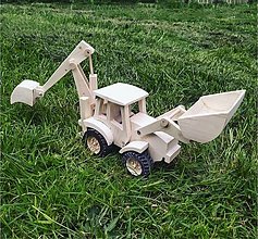Hračky - Traktor- bager - drevená hračka - 14306787_