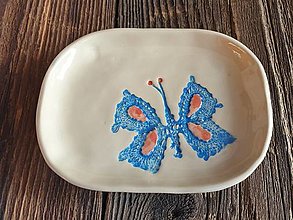 Nádoby - Mydlovnička Motýľ (Modrý motýľ) - 14309846_