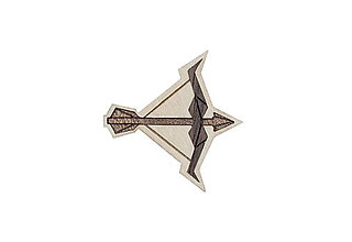 Brošne - Drevená brošňa Sagittarius Brooch - 14310278_