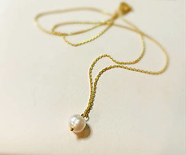 Náhrdelníky - zlatý náhrdelník perla - 14309837_