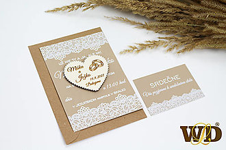 Papiernictvo - Vintage svadobné oznámenie s magnetkou - 14310259_