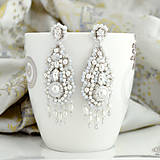 Náušnice - Luxusné krajkované náušnice s visiacimi perličkami (Ag925) - 14309162_