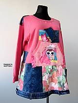 Šaty - Krátke ružové džínsové mikinové šaty-Street Style - 14312894_