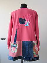 Šaty - Krátke ružové džínsové mikinové šaty-Street Style - 14312896_