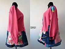Šaty - Krátke ružové džínsové mikinové šaty-Street Style - 14312897_