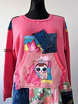 Šaty - Krátke ružové džínsové mikinové šaty-Street Style - 14312899_