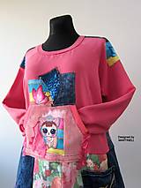 Šaty - Krátke ružové džínsové mikinové šaty-Street Style - 14312901_