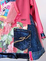 Šaty - Krátke ružové džínsové mikinové šaty-Street Style - 14312904_