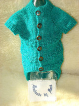 Pre zvieratá - Ručne pletený svetrík pre psíka alebo mačičku v zelenom - 14316879_