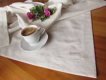 Úžitkový textil - White ľanový obrus - 14314331_