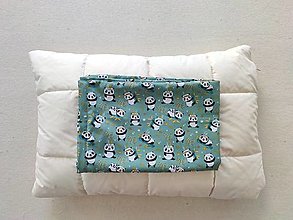 Úžitkový textil - VLNIENKA obliečka na vankúš 40 x 60 CM  na mieru 100% bavlna Panda mentolová - 14314404_