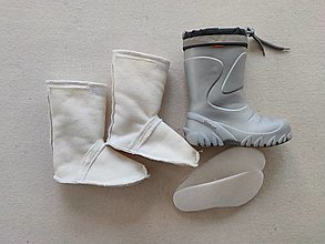 Detské topánky - VLNIENKA barefoot náhradné vložky do zimných čižiem Demar 100 % MERINO TOP SUPER WASH Natural Boot Liners - 14315225_