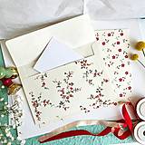 Papier - ozdobné papierové obálky s kvetinovou potlačou - 14313517_