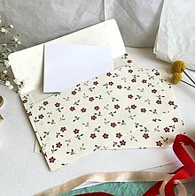 Papier - ozdobné papierové obálky s kvetinovou potlačou (červené kvietky) - 14313527_