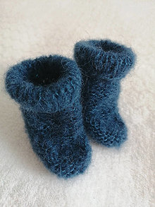Detské oblečenie - Newborn modrý set - body, ponožtičky, čiapočka, srdiečko (Ponožtičky) - 14313570_