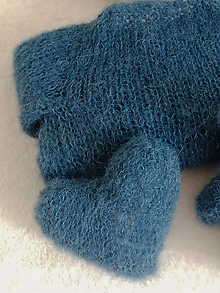 Detské oblečenie - Newborn modrý set - body, ponožtičky, čiapočka, srdiečko (Pletené srdiečko) - 14313574_
