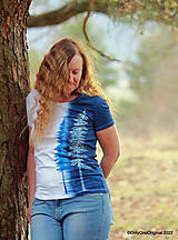 Topy, tričká, tielka - Dámske tričko batikované, maľované ZIMNÉ ♀ - 14318479_
