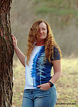 Topy, tričká, tielka - Dámske tričko batikované, maľované ZIMNÉ ♀ - 14318481_