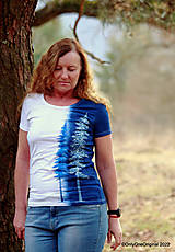 Topy, tričká, tielka - Dámske tričko batikované, maľované ZIMNÉ ♀ - 14318495_