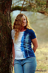 Topy, tričká, tielka - Dámske tričko batikované, maľované ZIMNÉ ♀ - 14318511_