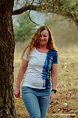 Topy, tričká, tielka - Dámske tričko batikované, maľované ZIMNÉ ♀ - 14318523_