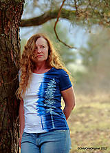 Topy, tričká, tielka - Dámske tričko batikované, maľované ZIMNÉ ♀ - 14318524_