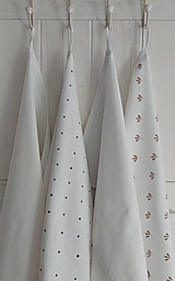 Úžitkový textil - Sada recy-utierok/decentná bielo-hnedá - 14318173_