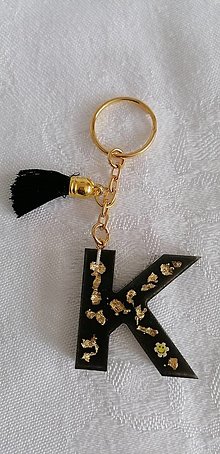 Kľúčenky - kľúčenka - písmeno K (Čierna) - 14318902_