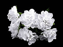 Polotovary - Umelý kvet na drôtiku 6 ks - 14317798_