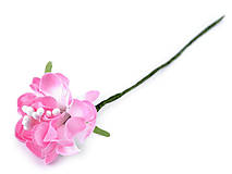 Polotovary - Umelý kvet na drôtiku 6 ks - 14317801_