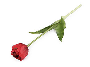 Polotovary - Umelý tulipán (červená) - 14319639_