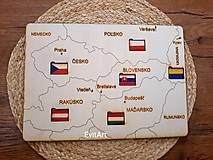 Hračky - Mapa+ vlajky susedné štáty - 14321599_