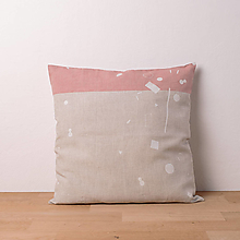 Úžitkový textil - polštář RUYA růžový - zľava (Béžová) - 14321521_