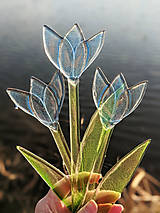 Dekorácie - Modrý sklenený tulipán - 14322960_