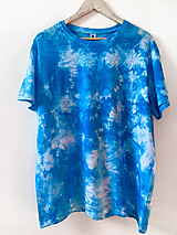 Topy, tričká, tielka - Batikované tričko - svetlomodré - 14321191_