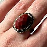 Prstene - Faceted Blood Red Jasper Vintage Ring / Prsteň s jaspisom ohnivým vintage - 14326653_