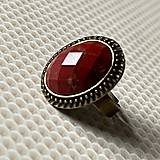 Prstene - Faceted Blood Red Jasper Vintage Ring / Prsteň s jaspisom ohnivým vintage - 14326654_