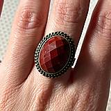 Prstene - Faceted Blood Red Jasper Vintage Ring / Prsteň s jaspisom ohnivým vintage - 14326655_