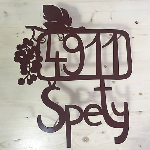 Tabuľky - Kovová tabuľka na dom / hrozno s nápisom - 14325955_