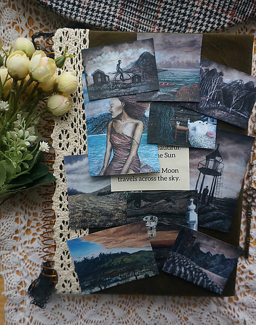 Úložné priestory & Organizácia - Vintage nálepky malieb do diára, na scrapbooking - 14325873_