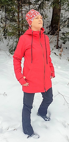 Bundy a kabáty - Dámská zimná softshellová bunda RED - 14326926_