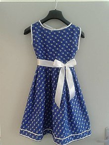 Detské oblečenie - Dievčenské folk šaty (Modrá) - 14324063_