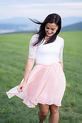 Šaty - Spoločenské šaty – MAMA A DCÉRA – bielo ružové - 14329445_