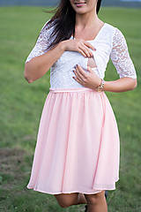 Šaty - Spoločenské šaty – MAMA A DCÉRA – bielo ružové - 14329447_