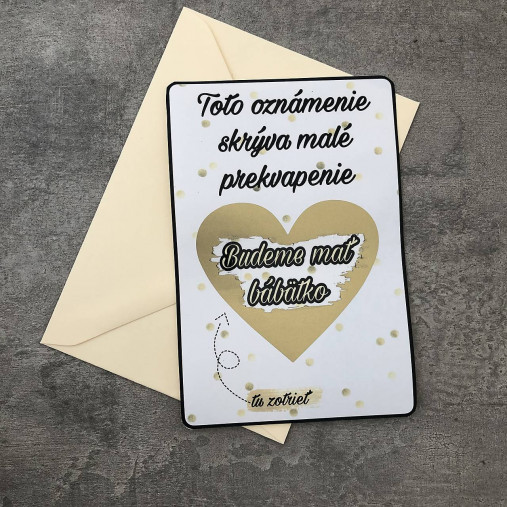 Detské doplnky - Stierateľné oznámenie - budeme mať bábätko - 14329561_