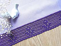Úžitkový textil - Utierka s háčkovanou krajkou, fialová - 14328511_
